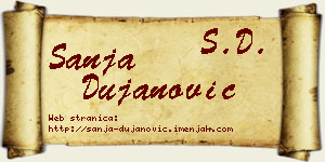 Sanja Dujanović vizit kartica